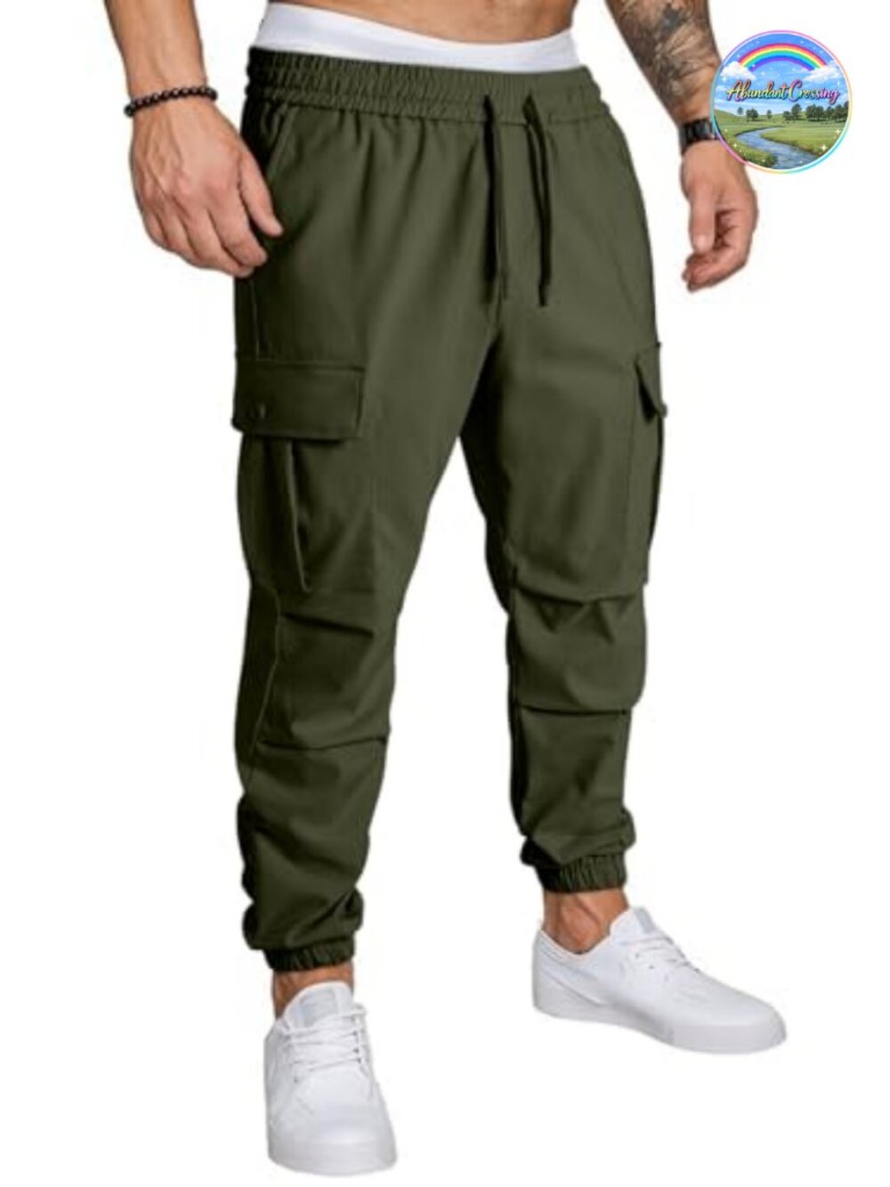 Men's Cargo Joggers Sweatpants Tapered Relaxed Fit Work Pants with Drawstring
